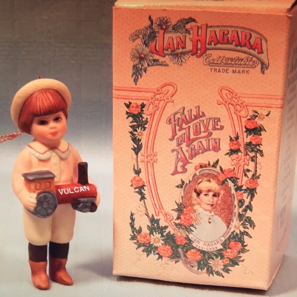 Christmas in July "PARRY" JAN HAGARA  Limited VTG ornament boy train - Picture 1 of 5
